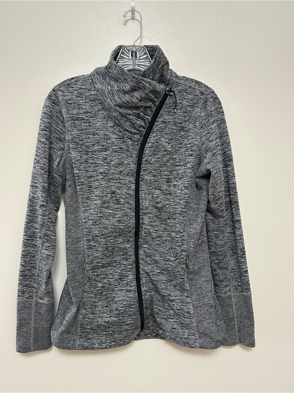 Calia Women's Gray Asymmetrical Zip Jacket (Size-Small)